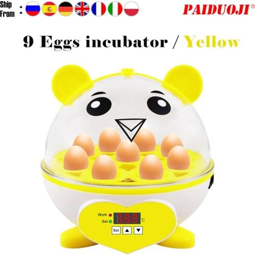 Mini 9 Egg Incubator Poultry Incubator Brooder Digital Temperature Farm Hatchery Egg Incubator Hatcher Chicken Duck Bird Pigeon