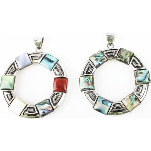 Natural Shell Colorful Ethnic Circle Pendant Women Fashionable Wild Jewelry Star Jewellery DIY Necklace Earrings Accessories