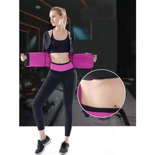 Neoprene Sauna Suit for Women Waist Trainer Shirt / Pants Zipper Body Shaper with Adjustable Tank Top Short Sleeve Premium SCR