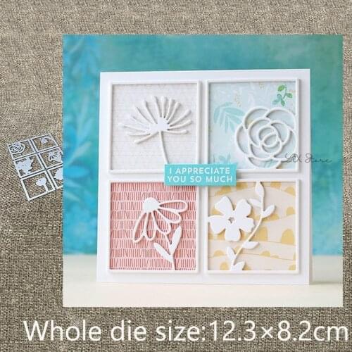 New Design Craft Metal stencil Cutting Dies 6pcs flower frames decoration scrapbook die cuts Album Paper Card Craft Embossing