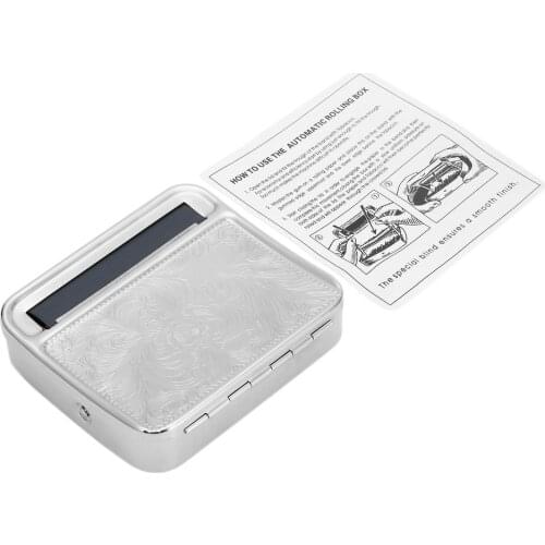 NEW Creative Design 88*79*22mm Metal Automatic Cigarette Tobacco weed Kitchen Smoking Smoke Roller Rolling Machine Box Case Tin