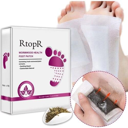 Wormwood Foot Patch Improve Sleep Detox Foot Patch promote Detoxifying Beauty Health Slimming Feet Cleansing Patch 5 pairs / box