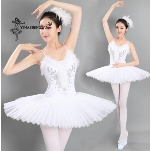 Professional White Swan Lake Ballet Tutu Costume Women Ballet Dress Dancewear Dance For Girl Skirt Dance Dress Platter 6 layers