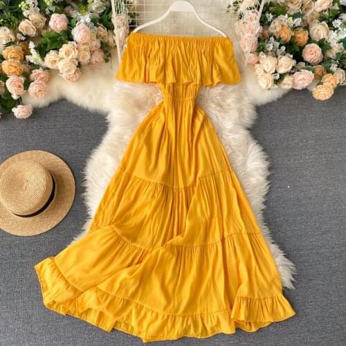 Chic Gentle Wind Long Skirt Childrens Summer Sea Side Holiday Dress