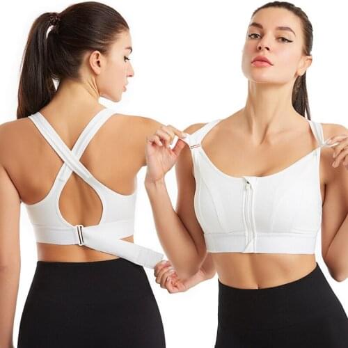 Sports Bras Hot Women Zipper Push Up Vest Underwear Shockproof Breathable Gym Fitness Athletic Running Yoga BH Sport Tops