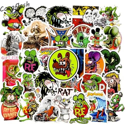 10/50pcs/pack Tales Of The Rat Fink Cartoon Stickers For DIY TOY Skateboard Laptop Bicycle Decals Scrapbook Skateboard Luggage
