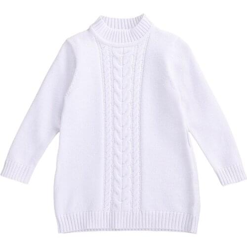 2020 Toddler Baby Girl Sweater, Casual Warm Cable Knit Long Pullover for Autumn Winter