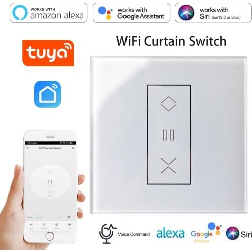 WiFi Smart Curtain Blinds Switch Roller Shutter Motor Control Module Tuya App Remote Control Timer, Works with Alexa Google Home