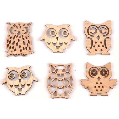 Vintage Mixed Owl Wood Slices Crafts Scrapbooking Handmade Home Decoration Wooden Ornaments Handcraft DIY Arts 10pcs m1823
