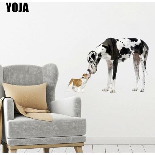 YOJA 49×34.7CM Great Dane French Bulldog Funny Home Decor Wall Sticker Living Room Decals 8WS0285