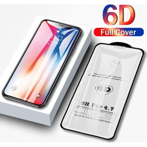 6D Full Cover Tempered Glass For iPhone 8 7 6 6S Plus X XS MAX glass iphone 7 8 x screen protector Protective glass on iphone 7