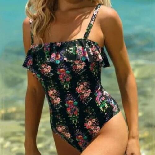 Sexy Floral One Piece Swimsuit Closed Large Size Women Push Up Swimwear For The Pool Body Beach Bathing Suit 2020 Swim Wear