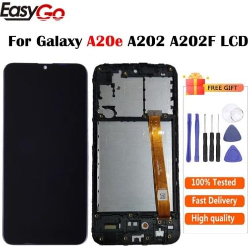 LCDl For Samsung Galaxy A20e LCD Display With Touch Screen Digitizer Assembly A202 A202F Replacement Parts + Frame