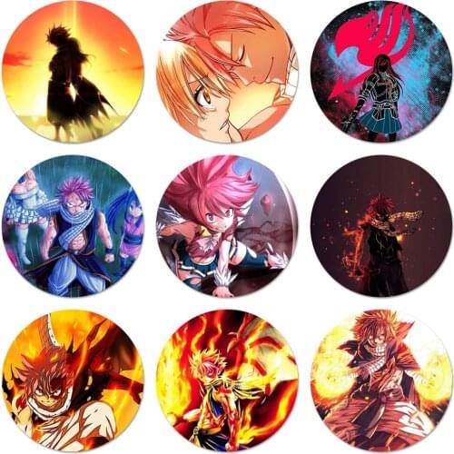 Anime Manga Fairy Tail Icons Pins Badge Decoration Brooches Metal Badges For Backpack Decoration 58mm