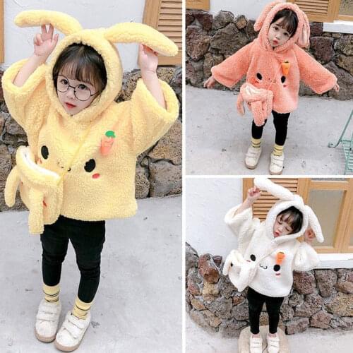 2020 Infant Autumn Winter Thick Hoodies Jacket Baby Girls & Boys Fur Coats Kids Warm Cotton Padded Hooded Outerwear With Bag