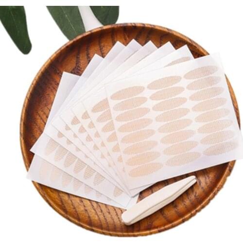240pcs=120pairs Gauze Lace Mesh Olive-shaped Eyelid Paste-shaped Invisible Double Fold Eyelid Shadow Tape Sticker Beauty Tool