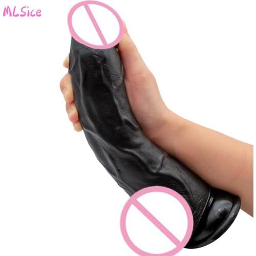 250MM*55MM Thick Glans Dildo Realistic Stiff Cock Skin Feeling Silicone Penis Huge Big Dick Erotic Lesbian Adult Sex Product