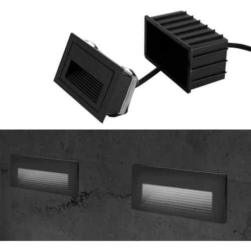 3W 5W Outdoor LED Step Light Waterproof Stair Light Wall Embedded Underground Lamp Lighting Deck Footlights 85-265V DC12V IP65