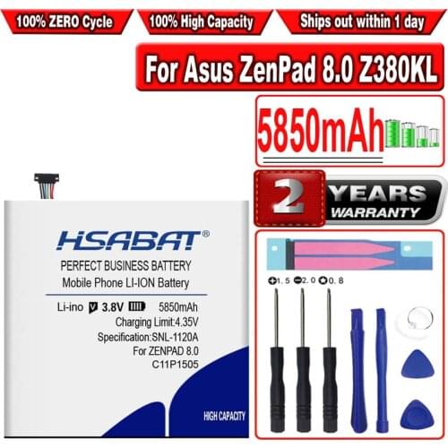 HSABAT 5850mAh C11P1505 Battery For Asus ZenPad 8.0 Z380KL P024 Z380C P022 Z380CX