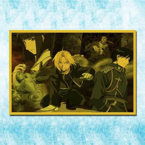Anime Fullmetal Alchemist Edward Elric Roy Vintage Posters Art Silk Poster Canvas Retro Print For Home Room Decor Decoration-008