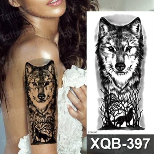 Anime tattoo fox tiger forest lion king machine tattoo sticker black fake henna sexy body tatoo for women men arm sleeve leg