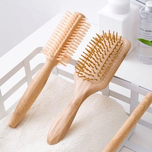 Bamboo wood anti-static air bag comb board massage comb long hair curly hair wood comb