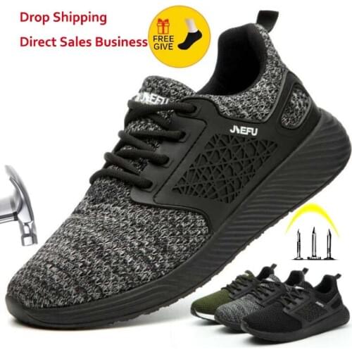 XPUHGM Men Women Safety Work Shoes Boots Male Autumn Construction Work Shoes Steel Toe Indestructible Safety Work Boots Sneakers