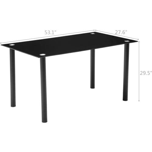 Four /Six Seats DA154 Simple Round Tube Table Leg Table Dining Table Black