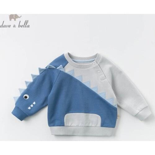 DBX12743 dave bella baby boys t-shirt children long sleeve pullover infant toddler high quality tops kids tees
