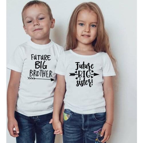 Kids Tshirt Future Big Sister Brother Print Funny Boys Girls Short Sleeve Announcement T-shirt Children Casual Summer Clothes