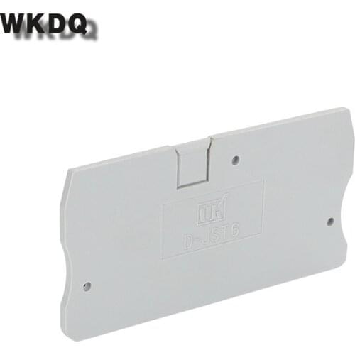 D-ST6 10Pcs End Cover D-ST 6 For ST6 ST Type Din Rail Terminal Blocks Accessories L70/H36.6/W2.2mm Wire Connector Plastic Plate
