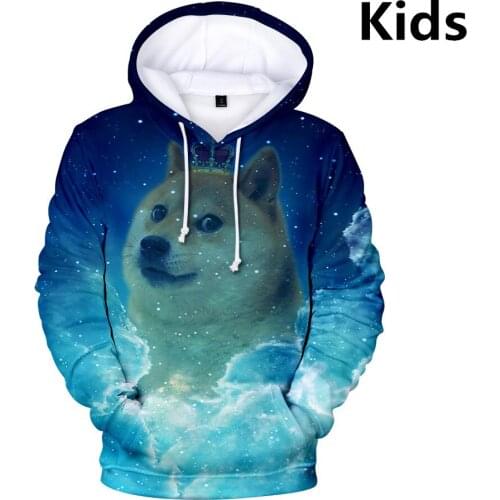 3 To 14 Years Kids Hoodies Shiba Inu Doge Dog 3D Printed Hoodie Sweatshirt Boys Girl Kawaii Funny Jacket Coat Children Clothes