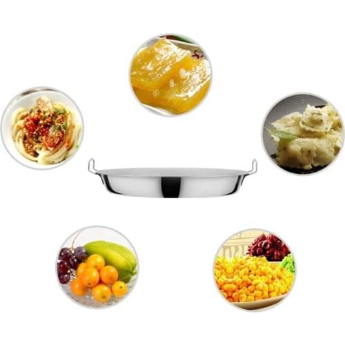 Stainless Steel Pan Cold Noodle Making Tools Steamed Rice Tray Cake Dish for Home Kitchen STTA889