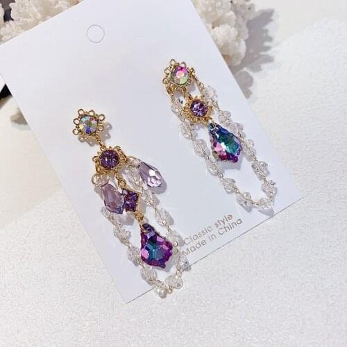 Korean Tassel Earrings Bow Handmade Pearl Beads Long Earring For Women Wedding Fashion Jewelry
