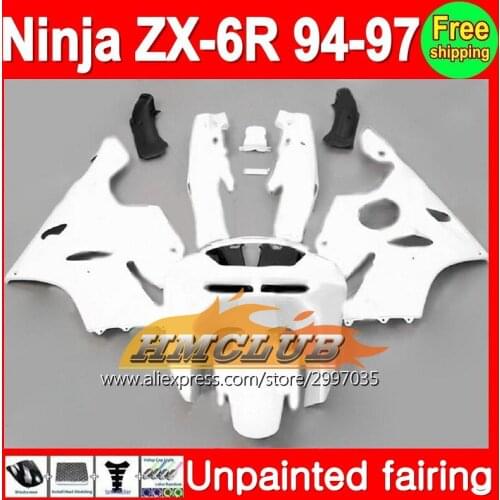 Body Unpainted Full Fairing Kit For KAWASAKI NINJA ZX-6R 94-97 ZX6R ZX 6R 6 R 94 95 96 97 1994 1995 1996 1997 Fairing