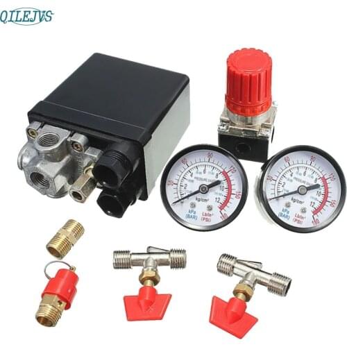 Kris Air Compressor Pressure Valve Switch Manifold Relief Regulator Gauges 120PSI