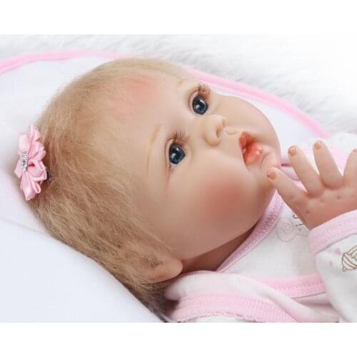 55 Cm Cute Silicone Simulation Reborn Baby Doll Handmade Gift House Birthday Doll Toy Bedtime Girl Toy soft bebe reborn