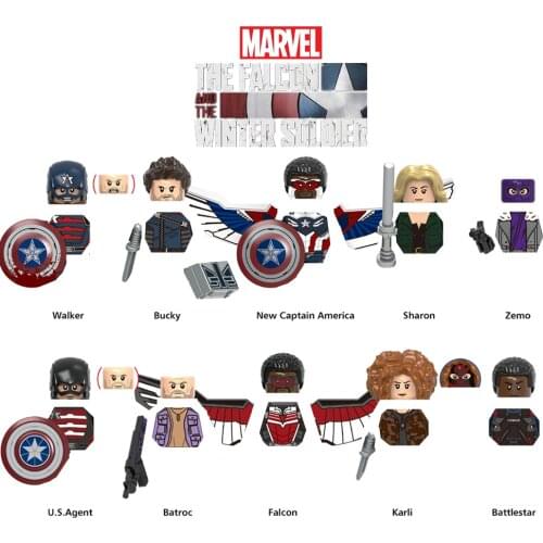 Marvel Avengers Captain American Falcon Winter Soldier Figures Sam Bucky Zemo Walker Building Blocks Figures Bricks Toy Kid Gift