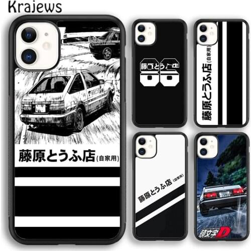 Krajews Amine INITIAL D AE86 Car soft Phone Case Cover For iPhone 5s SE 2020 6s 7 8 plus X XS XR 11 12 mini pro max coque Shell