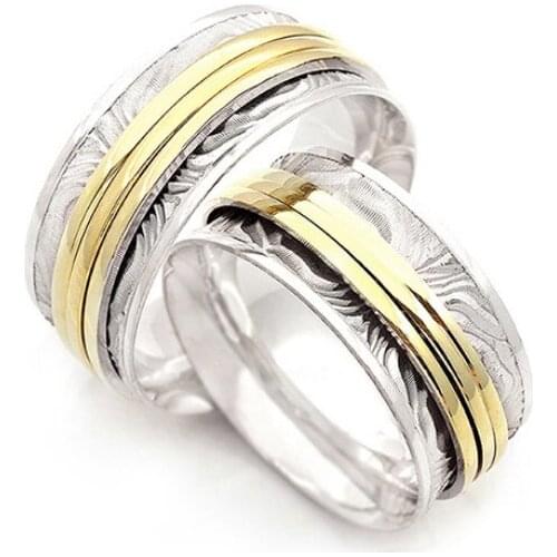 Couple Wedding Ring Sterling Silver 925 Woman And Man Luxury Jewelry Bands Fashion Engagement Anniversary Ancient Greek Model