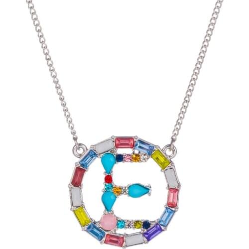 Gold Color Initial CZ Necklace Top Quality Letter Necklace For Women Accessories Girls Best Party Wedding Jewelry