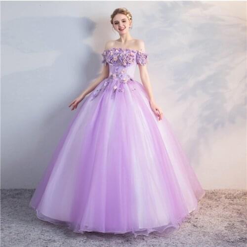 Quinceanera Dresses 2018 New The Party Prom Short Sleeve Off The Shoulder Ball Gown Sweet Floral Print Vestidos Debutantes 2 F