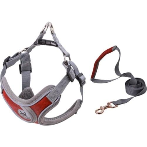 Pet Supplies Dog Harness Dog Leash Set Vest Harness X Shape Nylon Mesh Breathable Retroreflective Adjustable Harnesses Dog Leash