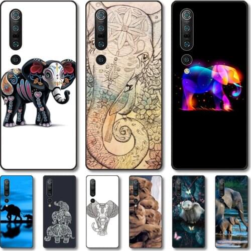 Lovely elephant Phone Case For Xiaomi MI 11 10 9 5g Lite Ultra Pro Note S Black Shell Cover