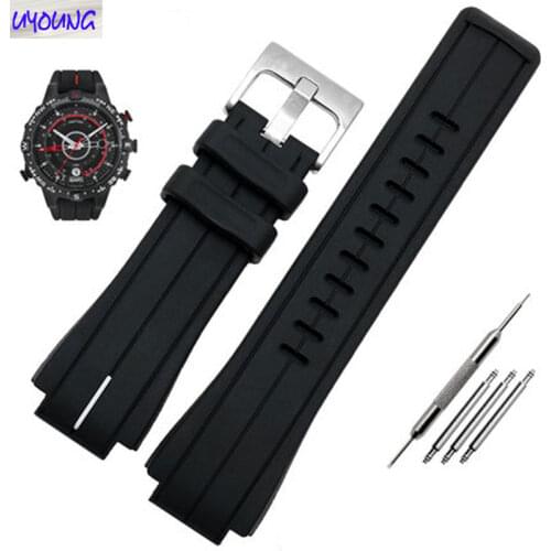 Original stype silicone watch band compatible for timex days of the tide T2N720 T2N721 TW2T76300 watch band 24*16(Convex )mm