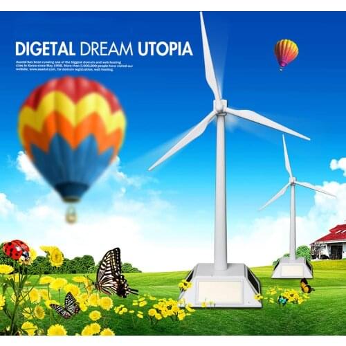 DIY Solar Power Rotating Base Windmill Wind Turbine Model Desktop Science Toy