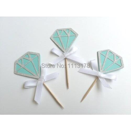 Silver Glitter Diamond Donut food PicksCupcake Toppers. party birthday Decorations. Bridal Shower or Wedding Event cake topper