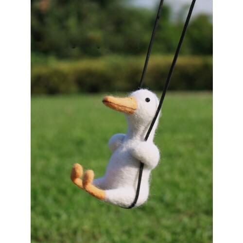 Wool felt stamp music handmade diy small animal material bag swing duck car pendant finished Christmas gift