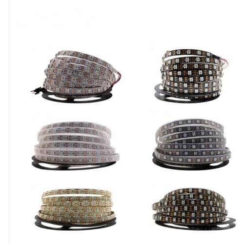 1m 2m 3m 4m 5m WS2812B WS2812 Led Strip,Individually Addressable Smart RGB Led Strip,Black/White PCB Waterproof IP30/65/67 DC5V