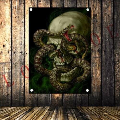 Vintage Rock and Roll Band Poster Popular Heavy Metal Music Flag Banner Hanging Painting Sticker Studio Bedroom Wall Decoration